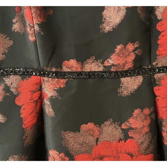Tahari Levine Dress Ruby Red Black 8 Hi Low Semi Formal Party Holiday Christmas - Picture 10 of 11